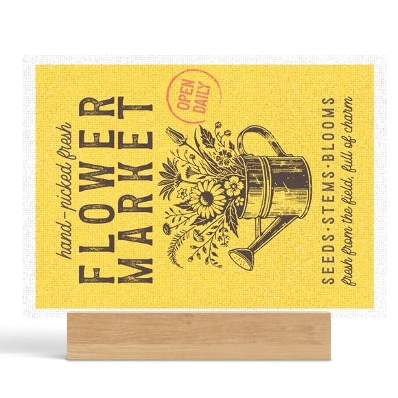 Yellow Flower Market Glass Kitchen Cutting Board - Picture 4 of 4